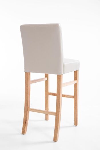 Tabouret de bar Alvin crème naturelle 50x44x108 cuir artificiel crème Bois 4