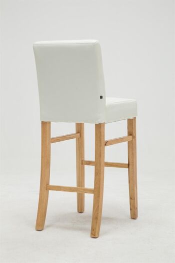 Tabouret de bar Alvin blanc naturel 50x44x108 simili cuir blanc Bois 3