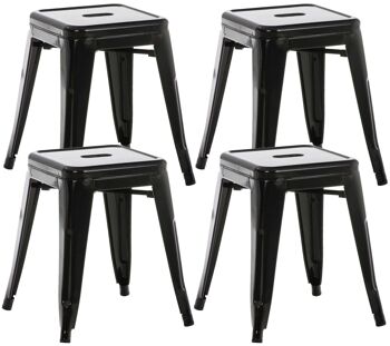 Lot de 4 tabourets Armin noir 40x40x46 métal noir métal 1