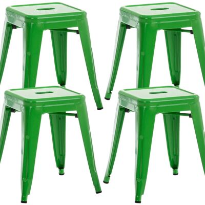 Set of 4 stools Armin vegetable 40x40x46 vegetable metal metal