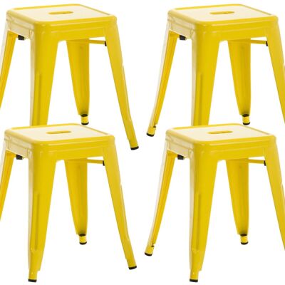 Conjunto de 4 taburetes Armin amarillo 40x40x46 metal amarillo metal