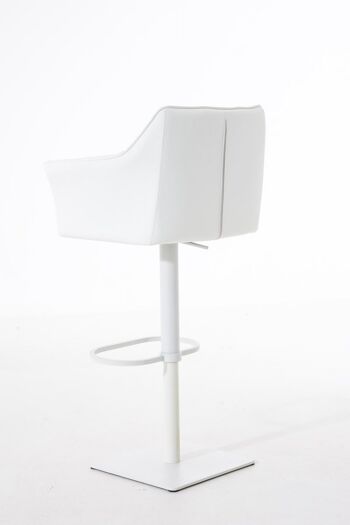 Tabouret de bar Damaso W blanc 45x64x88 cuir artificiel blanc métal 4