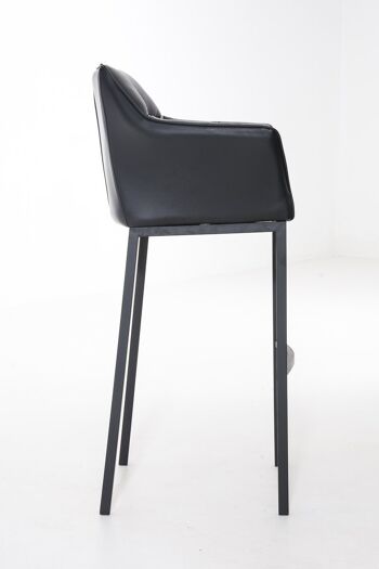 Tabouret de bar Damaso B avec structure à 4 pieds noir 48x64x110 cuir artificiel noir métal 3