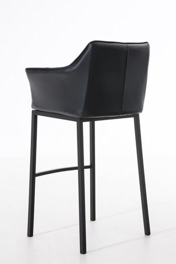 Tabouret de bar Damaso B avec structure à 4 pieds noir 48x64x110 cuir artificiel noir métal 4