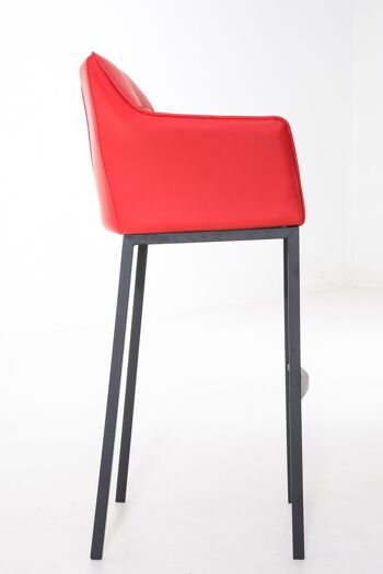 Tabouret de bar Damaso B avec structure à 4 pieds rouge 48x64x110 cuir artificiel rouge métal 3