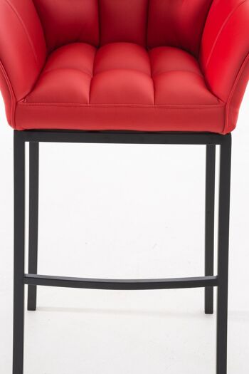 Tabouret de bar Damaso B avec structure à 4 pieds rouge 48x64x110 cuir artificiel rouge métal 6