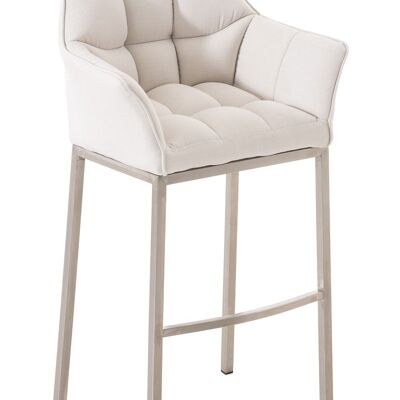 Bar stool Damaso E fabric with 4-legged frame white 48x64x110 white Material metal