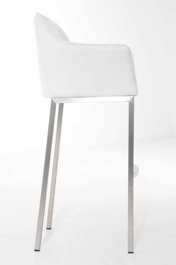 Tabouret de bar Damaso E tissu avec base à 4 pieds blanc 48x64x110 blanc Matériau métal 3