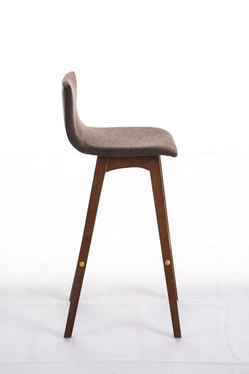 Tabouret de bar Taunus tissu noyer marron 40x40x93 marron Matière Bois 2