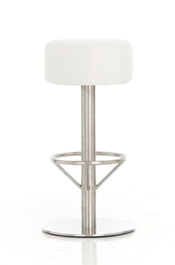 Tabouret de bar Pisa E85 tissu blanc 38x38x85 blanc Matériau métal 6