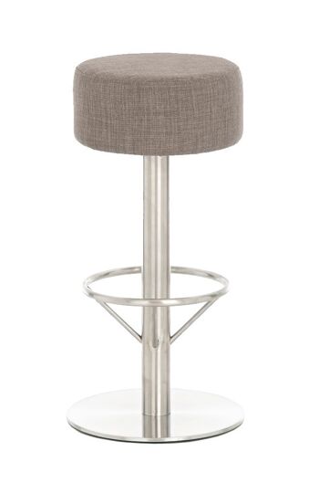 Tabouret de bar Pisa E85 tissu Gris 38x38x85 Gris Matière métal 1