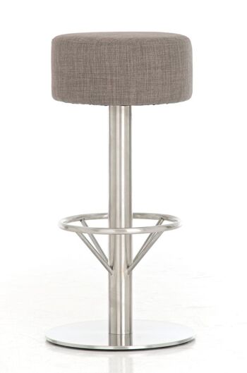 Tabouret de bar Pisa E85 tissu Gris 38x38x85 Gris Matière métal 6