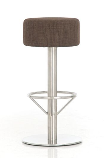 Tabouret de bar Pisa E85 tissu marron 38x38x85 marron Matière métal 6