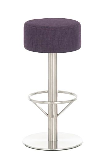 Tabouret de bar Pisa E85 tissu violet 38x38x85 violet Matière métal 1