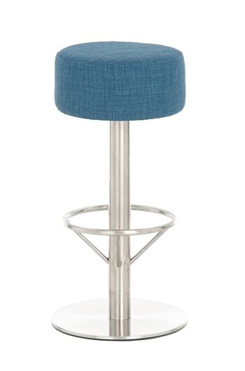 Tabouret de bar Pisa E85 tissu bleu 38x38x85 bleu Matière métal 1