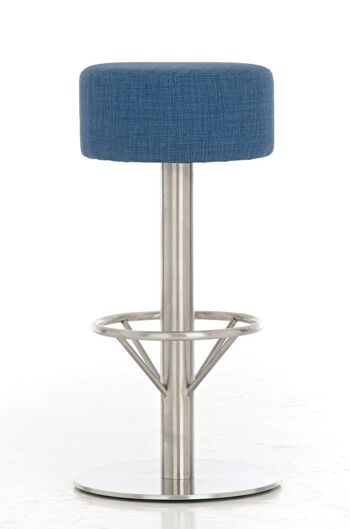 Tabouret de bar Pisa E85 tissu bleu 38x38x85 bleu Matière métal 6