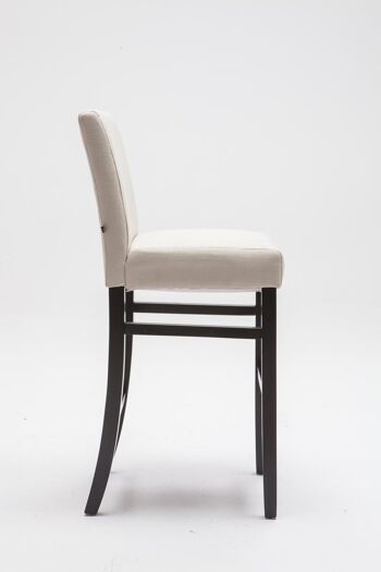 Tabouret de bar Alvin tissu noir crème 50x44x108 crème Matière Bois 3