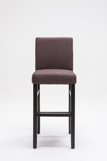 Tabouret de bar Alvin tissu marron noir 50x44x108 marron Matière Bois 2