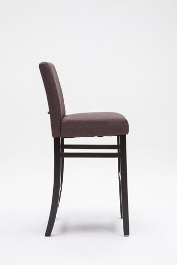 Tabouret de bar Alvin tissu marron noir 50x44x108 marron Matière Bois 3