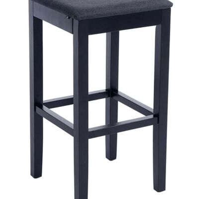 Taburete bar Rocket en tejido negro gris oscuro 40x40x76 gris oscuro Material Madera