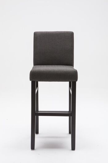 Tabouret de bar Alvin tissu noir gris foncé 50x44x108 gris foncé Matière Bois 2