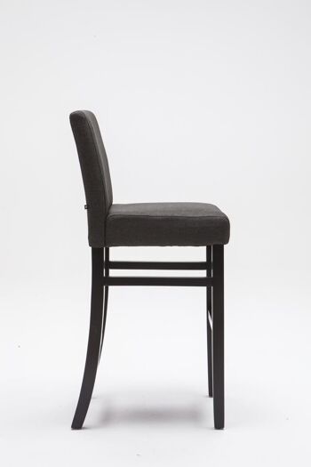 Tabouret de bar Alvin tissu noir gris foncé 50x44x108 gris foncé Matière Bois 3