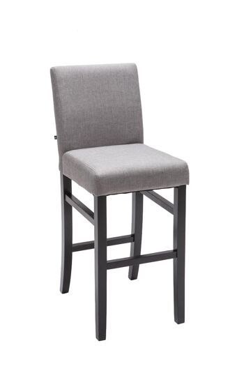 Tabouret de bar Alvin tissu noir gris clair 50x44x108 gris clair Matière Bois 1