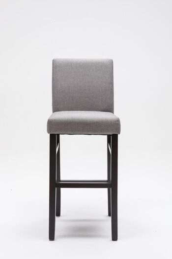 Tabouret de bar Alvin tissu noir gris clair 50x44x108 gris clair Matière Bois 2