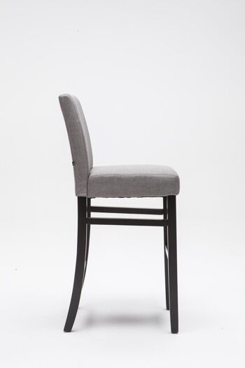 Tabouret de bar Alvin tissu noir gris clair 50x44x108 gris clair Matière Bois 3