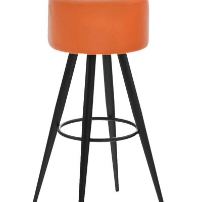 Taburete de bar Florence B76 naranja 34,5x34,5x76 polipiel naranja Metal negro mate