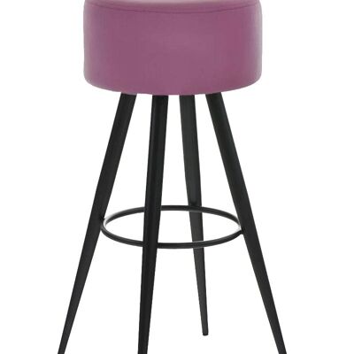 Bar stool Florence B76 purple 34.5x34.5x76 purple artificial leather Metal matt black