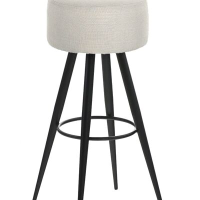 Bar stool Florence fabric B76 white 34.5x34.5x76 white metal Metal matte black