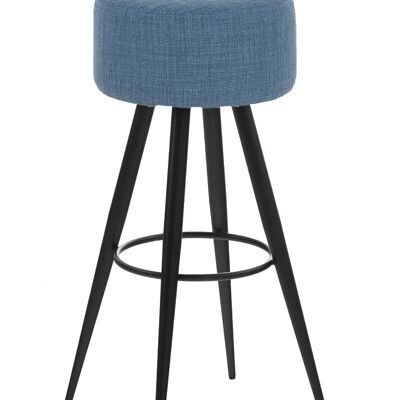 Bar stool Florence fabric B76 blue 34.5x34.5x76 blue metal Metal matt black