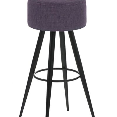 Bar stool Florence fabric B76 purple 34.5x34.5x76 purple metal Metal matt black