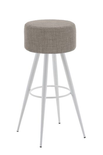 Tabouret de bar Florence tissu L76 Gris 34,5x34,5x76 Gris Matière métal 1