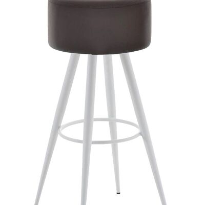 Bar stool Florence W76 brown 34.5x34.5x76 brown artificial leather Metal matt white
