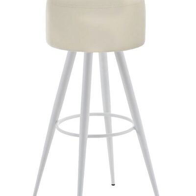 Bar stool Florence W76 cream 34.5x34.5x76 cream leatherette Metal matt white
