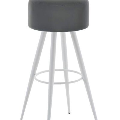 Bar stool Florence W76 Gray 34.5x34.5x76 Gray artificial leather Metal matte white