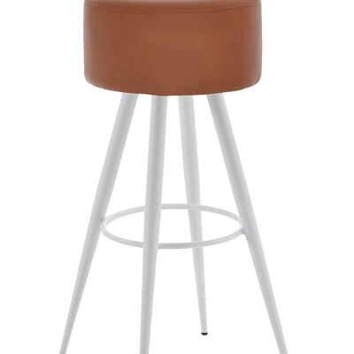 Bar stool Florence W76 light brown 34.5x34.5x76 light brown artificial leather Metal matt white