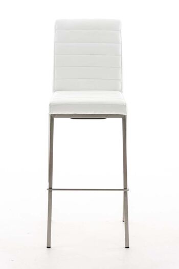 Tabouret de bar Samos blanc 56x43x116 cuir artificiel blanc acier inoxydable 2