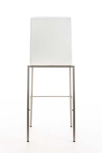 Tabouret de bar Samos blanc 56x43x116 cuir artificiel blanc acier inoxydable 4