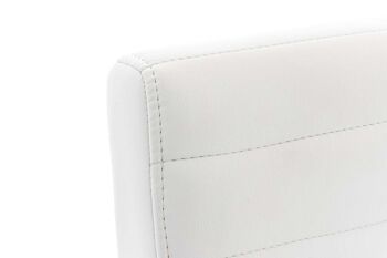 Tabouret de bar Samos blanc 56x43x116 cuir artificiel blanc acier inoxydable 5
