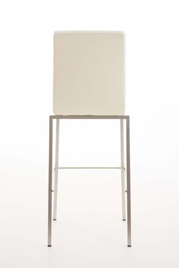 Tabouret de bar Samos crème 56x43x116 crème simili cuir inox 4