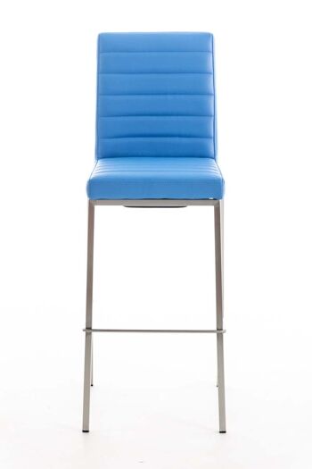 Tabouret de bar Samos bleu 56x43x116 cuir artificiel bleu acier inoxydable 2