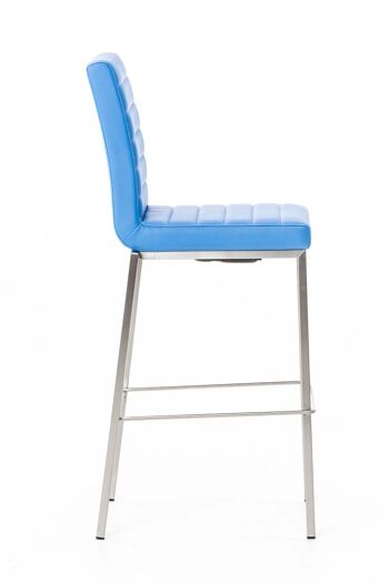 Tabouret de bar Samos bleu 56x43x116 cuir artificiel bleu acier inoxydable 3