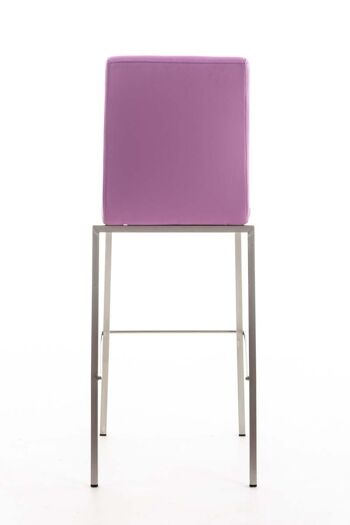 Tabouret de bar Samos violet 56x43x116 cuir artificiel violet acier inoxydable 4