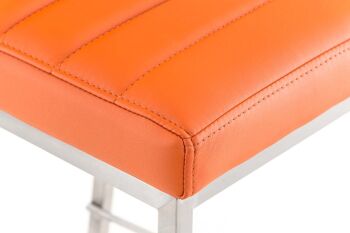 Tabouret de bar Samos orange 56x43x116 cuir artificiel orange acier inoxydable 7
