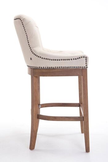 Tabouret de bar Lakewood tissu, antique crème clair 57x55x109 crème Matière Bois 3