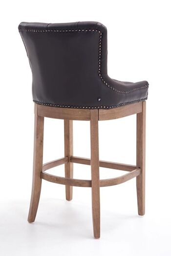 Tabouret de bar Lakewood cuir véritable, marron clair antique 57x55x109 simili cuir marron Bois 4