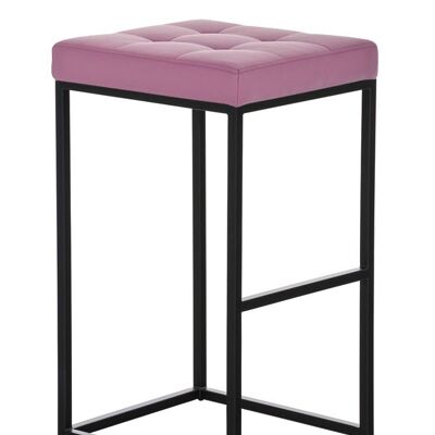 Taburete de bar Lugano B77 violeta 45x41x77 cuero artificial violeta Metal negro mate